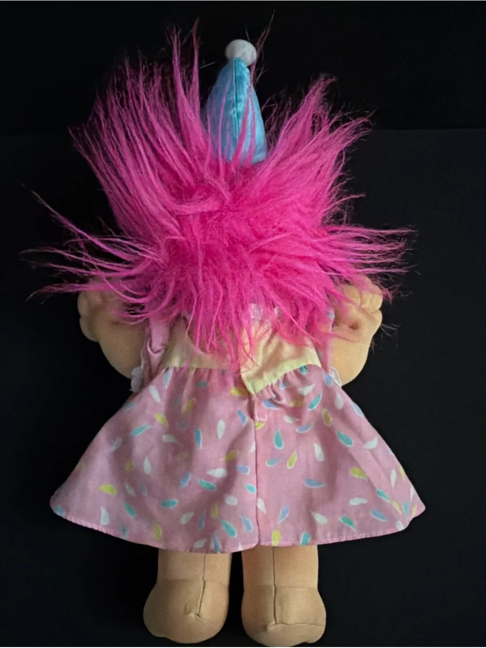 Russ Pink-Haired Birthday Troll Doll with Blue Hat